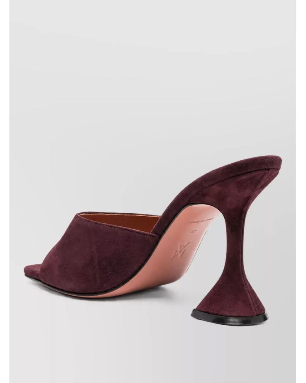 AMINA MUADDI Pink Suede Open-Toe Mules