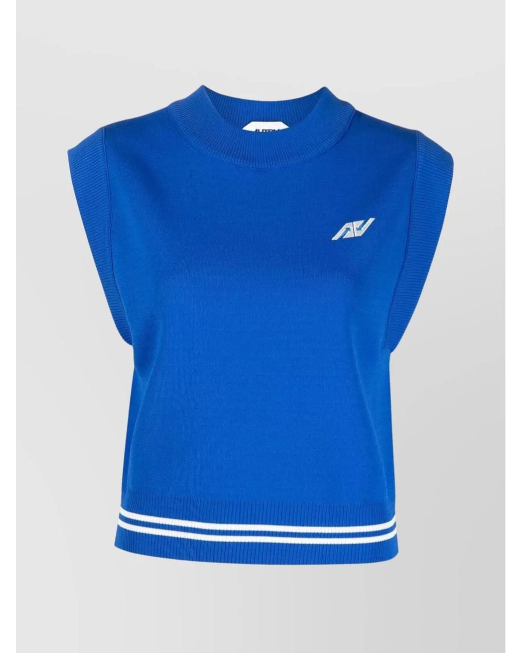 Autry Blue Ribbed Vest