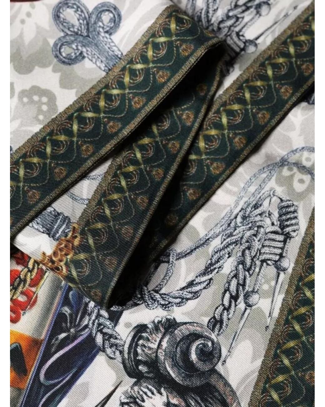 Dolce & Gabbana White Silk Baroque Angel Print Scarf