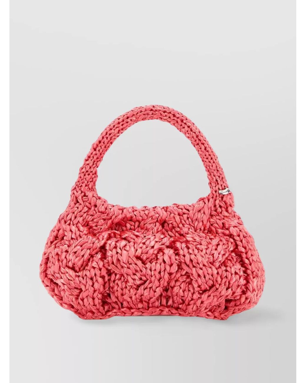 J.W. Anderson Red Small Raffia Shoulder Bag