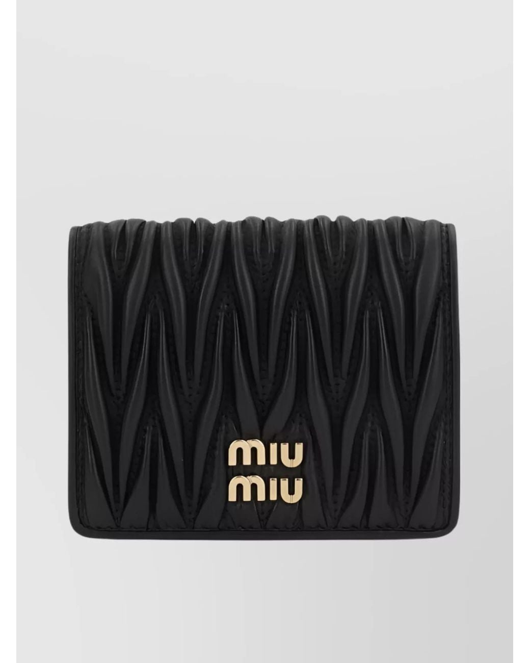 Miu Miu Black Matelassé Leather Cardholder