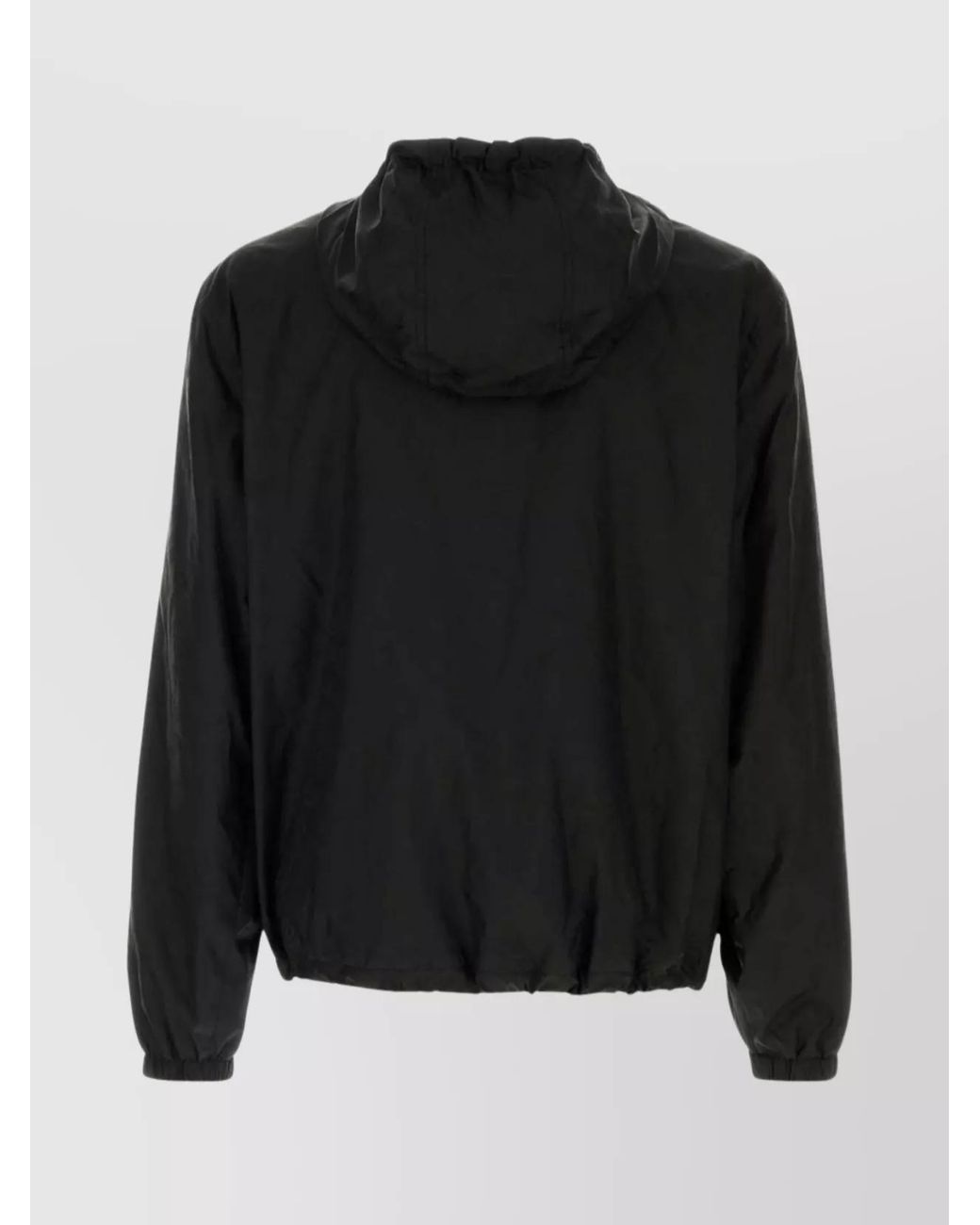 Versace Black Nylon Hooded Jacquard Windbreaker Jacket for men
