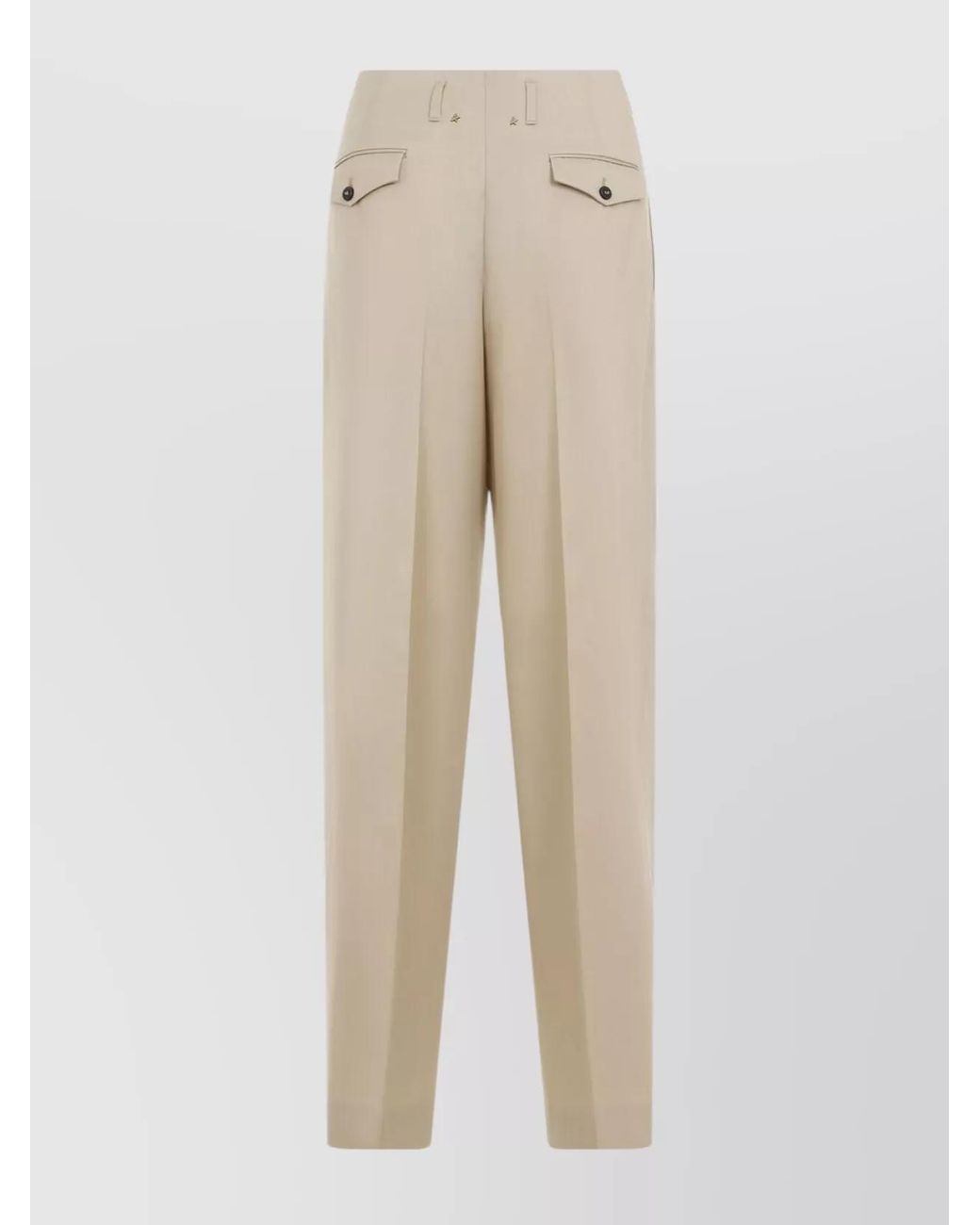 Golden Goose Deluxe Brand Natural Virgin Wool High-Rise Wide-Leg Trousers