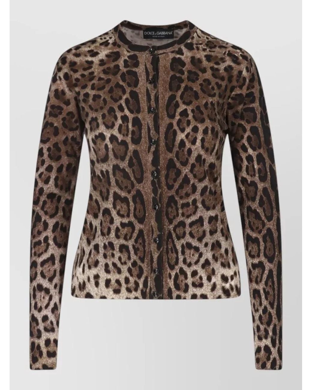 Dolce & Gabbana Brown Virgin Wool Crewneck Cardigan