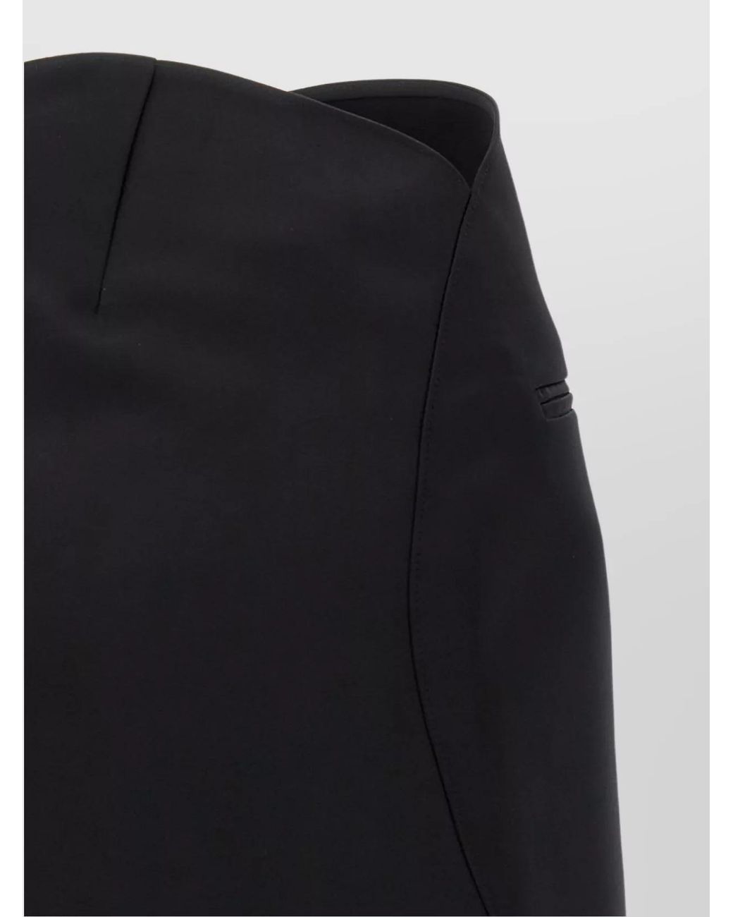 Courreges Black Satin Mini Skirt
