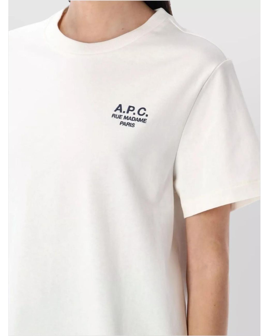 A.P.C. White Ribbed Cotton Jersey T-Shirt