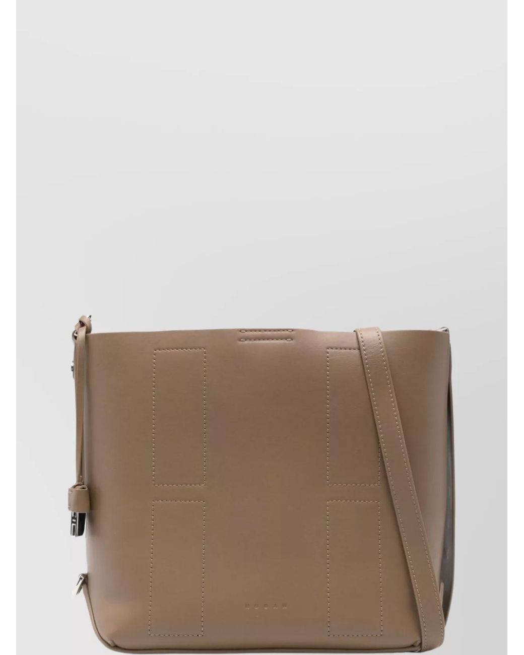 Hogan Brown H-Hobo Small Leather Shoulder Bag