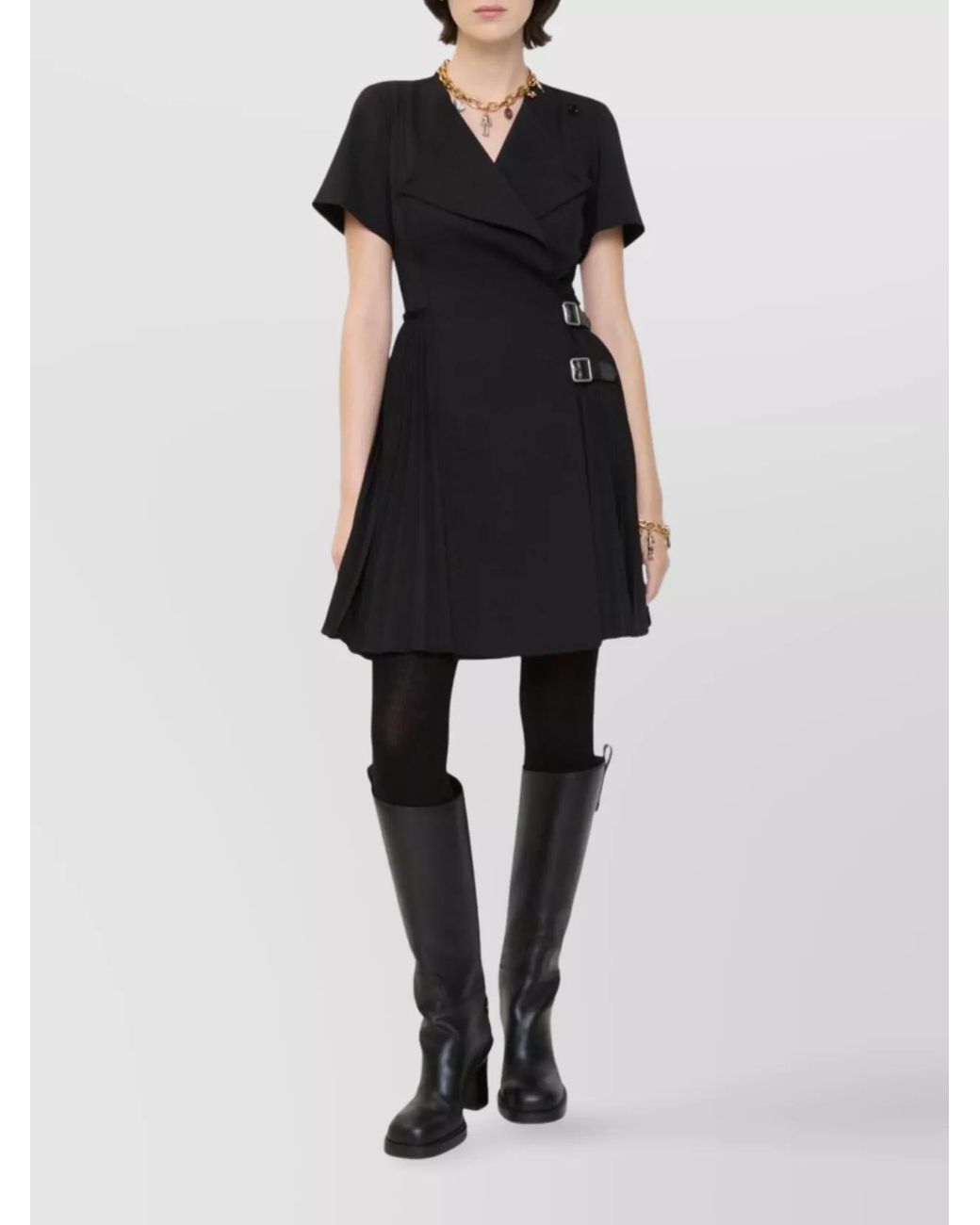 Burberry Black Pleated Mini Dress