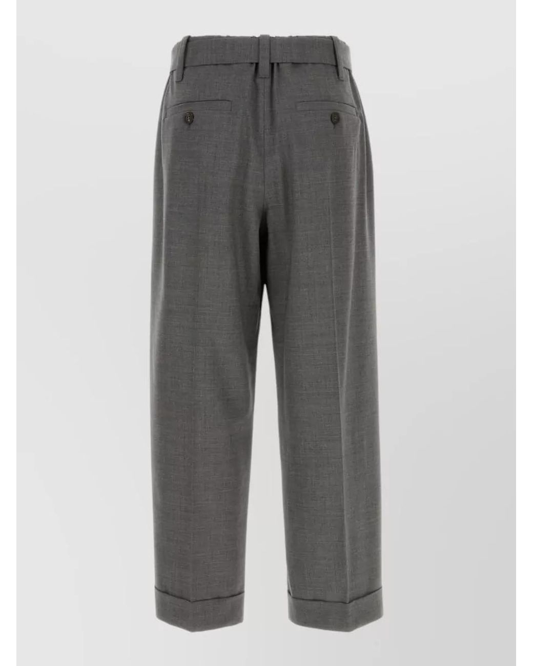 Brunello Cucinelli Gray Tailored Suit Trousers