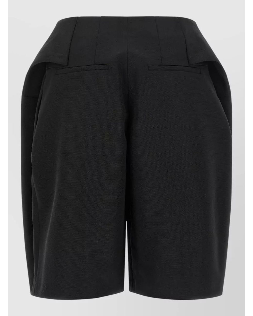 Jacquemus Black Virgin Wool Wide-Leg Bermuda Shorts