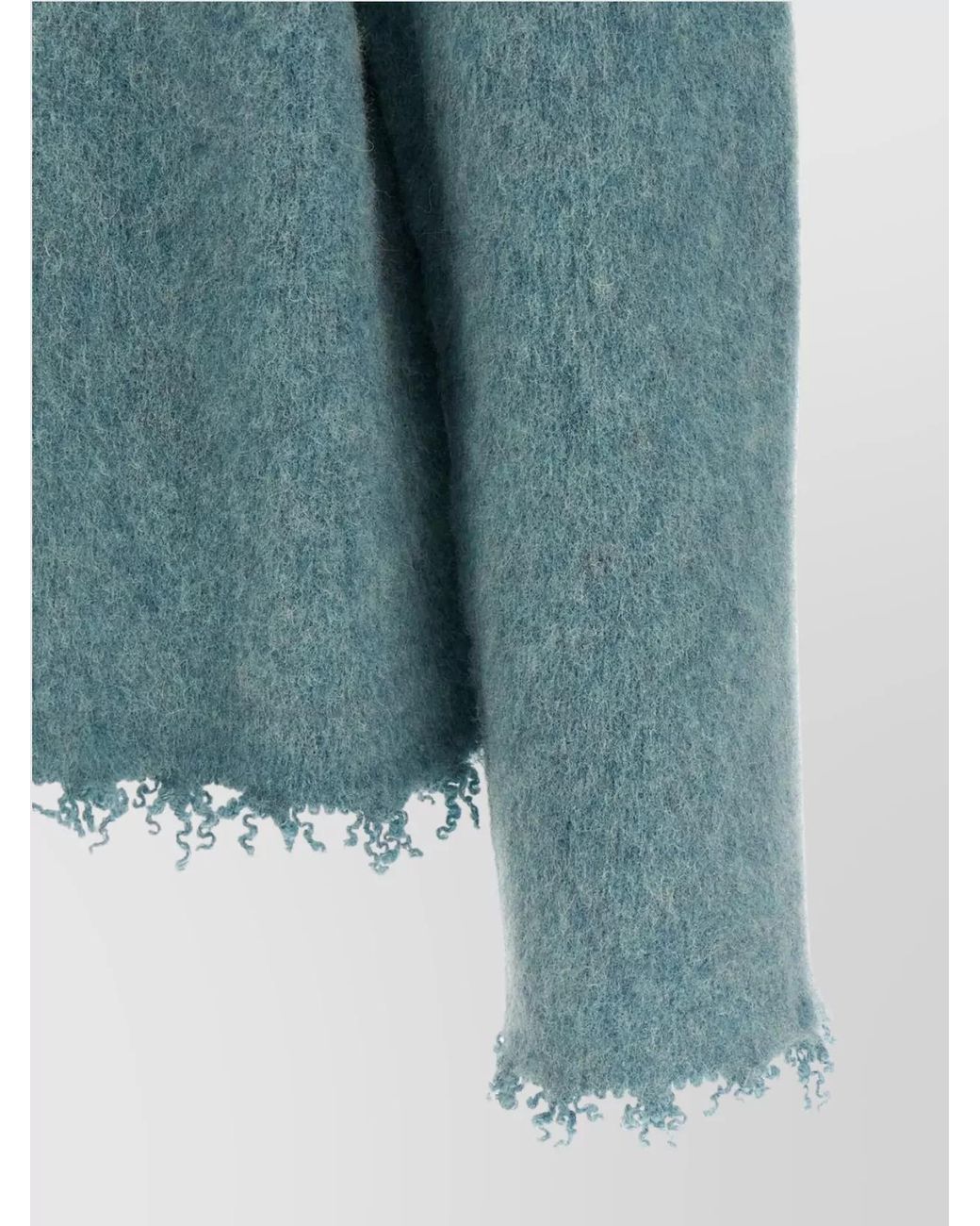 Jil Sander Blue Fringed Wool Jumper