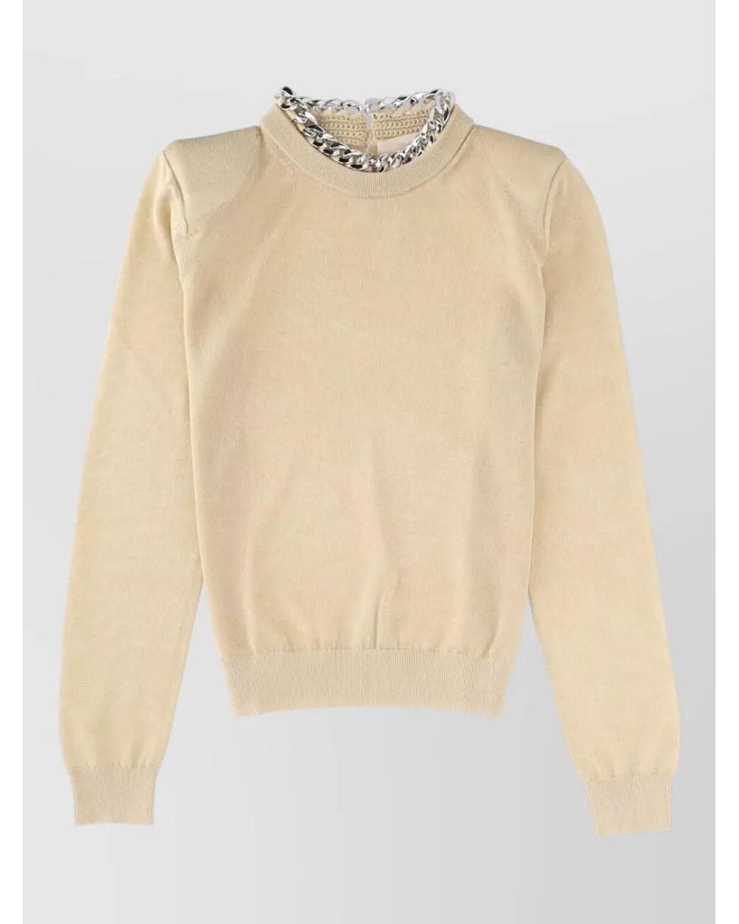 Circus Hotel Natural Chain Detail Sweatshirt