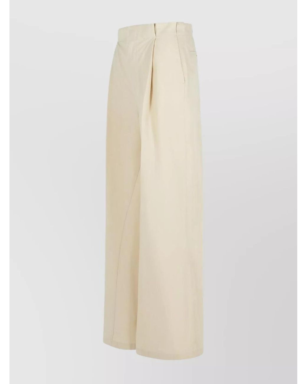 Maison Margiela Natural Pleated Wide-Leg Trousers