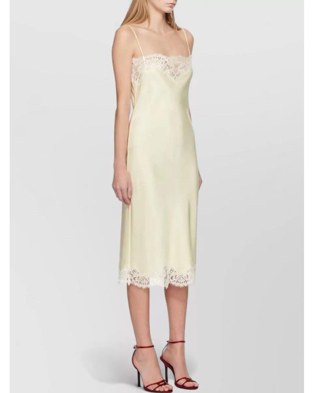Stella McCartney Natural Lace-Trim Slip Dress