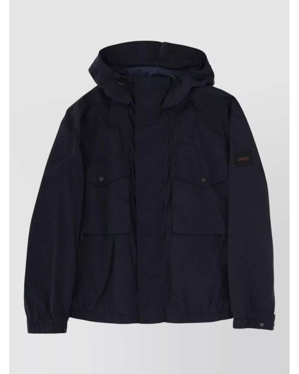 Boss Blue Relaxed-Fit Hooded Jacket for men