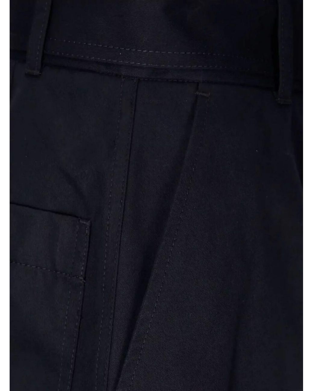 Studio Nicholson Blue Cotton Belted Wide-Leg Trousers