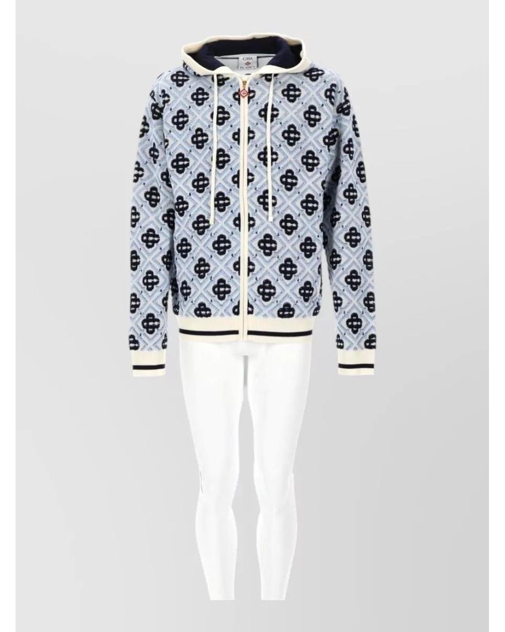 Casablanca White Wool Hooded Jacket for men