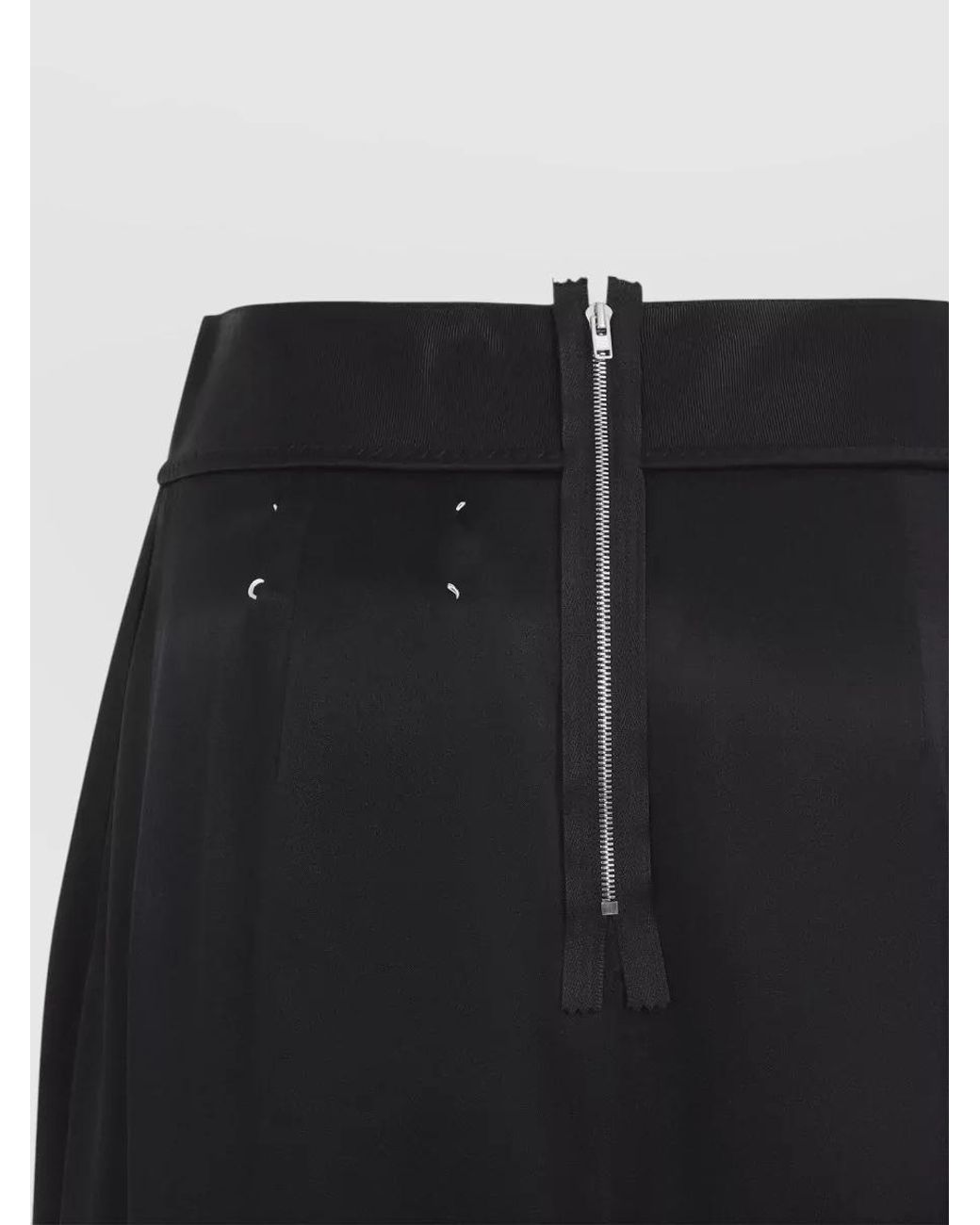 Maison Margiela Blue Silk Satin High-Rise Midi Skirt
