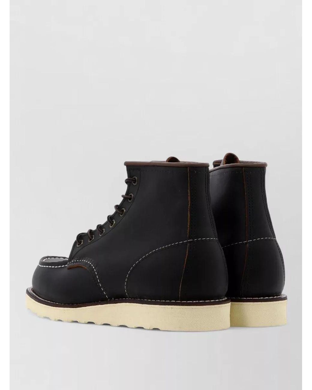 Red Wing Black Leather Classic Moc Lace-Up Ankle Boots for men