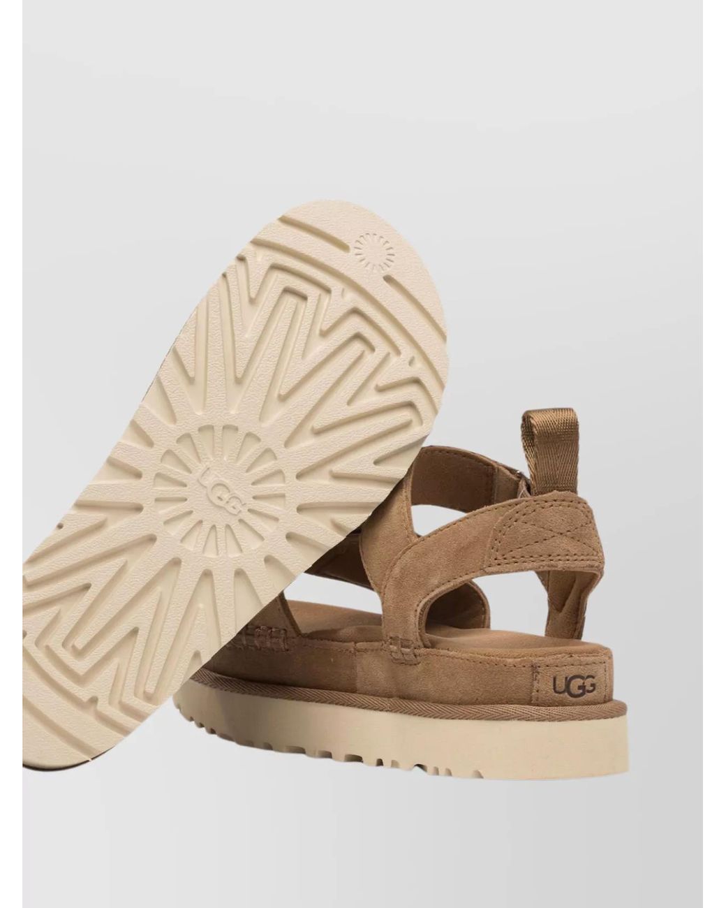 Ugg Natural Leather Touch-Strap Flatform Sandals