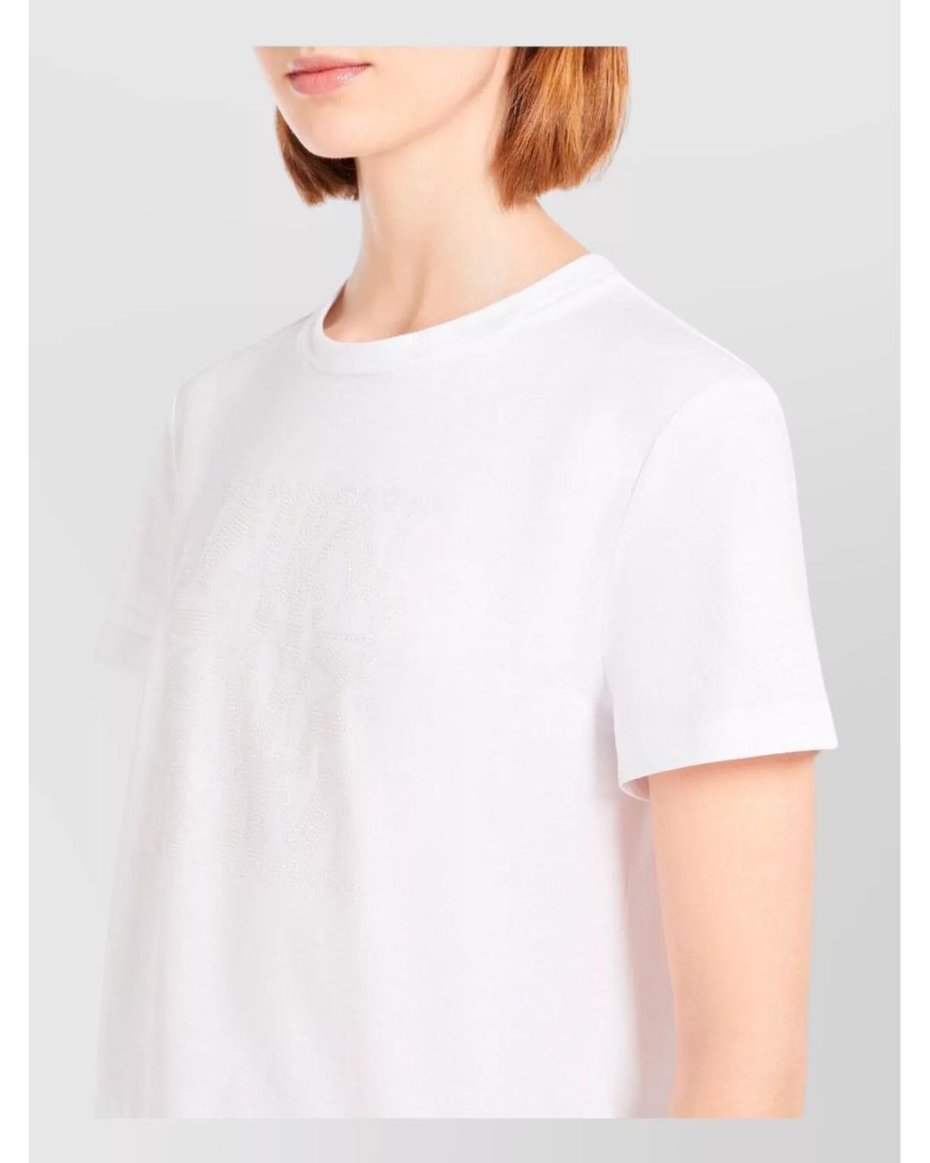 Max Mara White Crew Neck Cotton T-Shirt