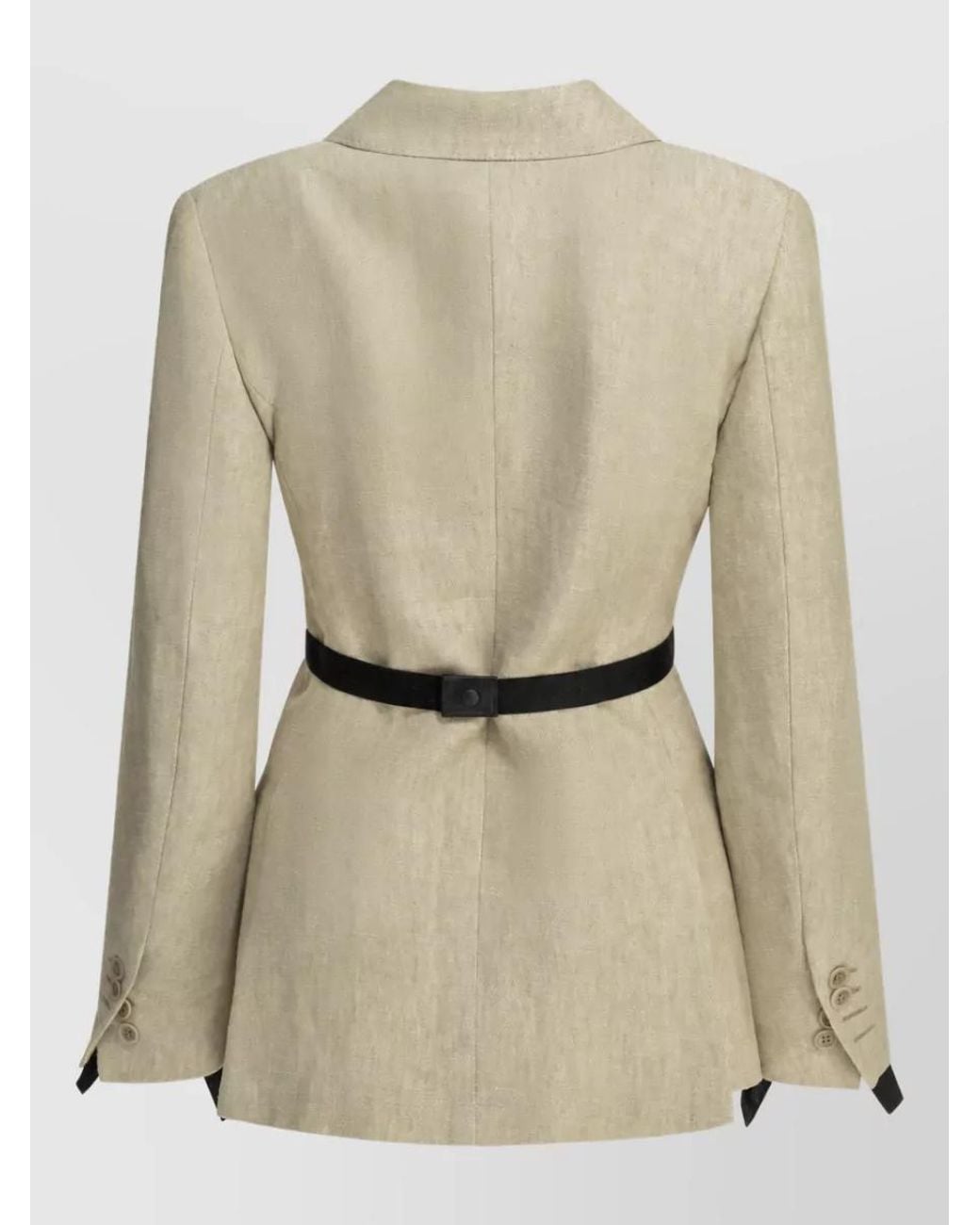 Max Mara Natural Linen Double-Breasted Blazer