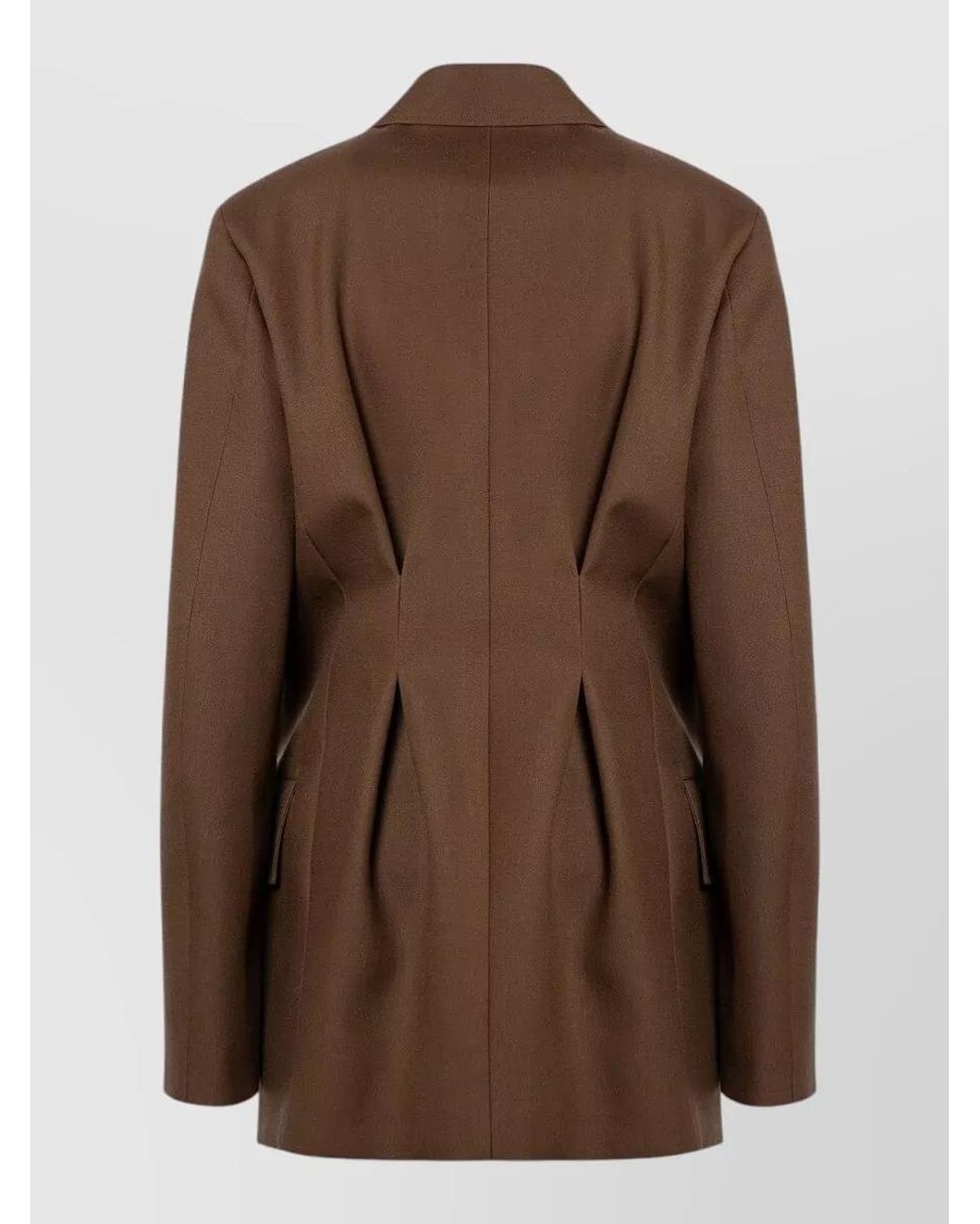 Jil Sander Brown Wool Double-Breasted Coat