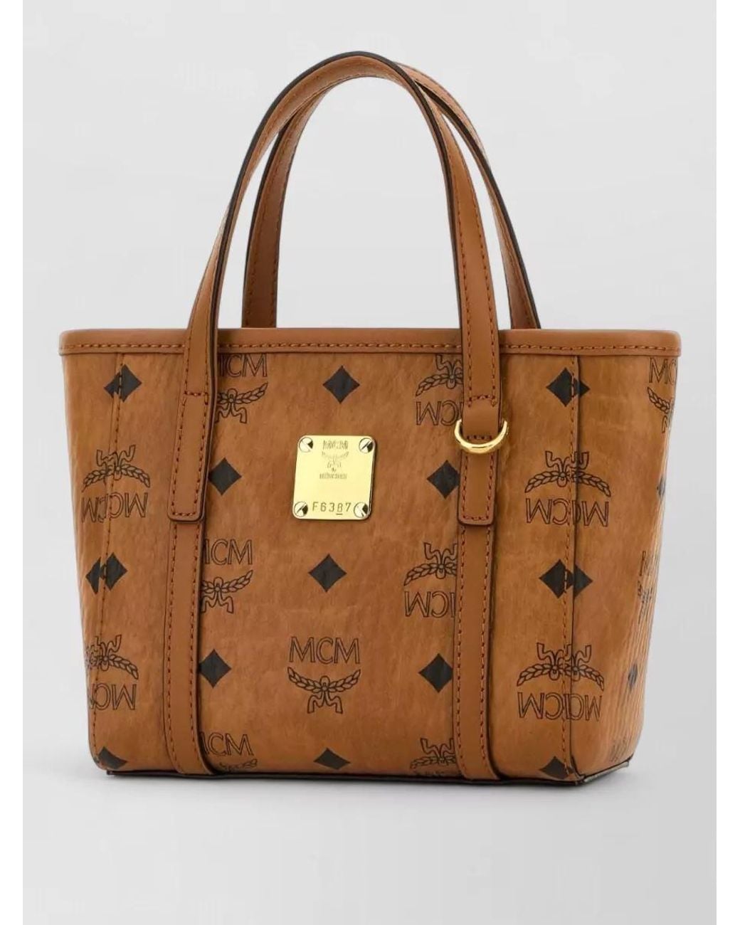 MCM Brown Toni X-Mini Printed Canvas Tote Bag