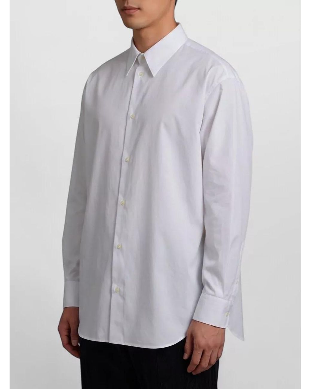 The Row Gray Cotton Relaxed-Fit Shirt for men