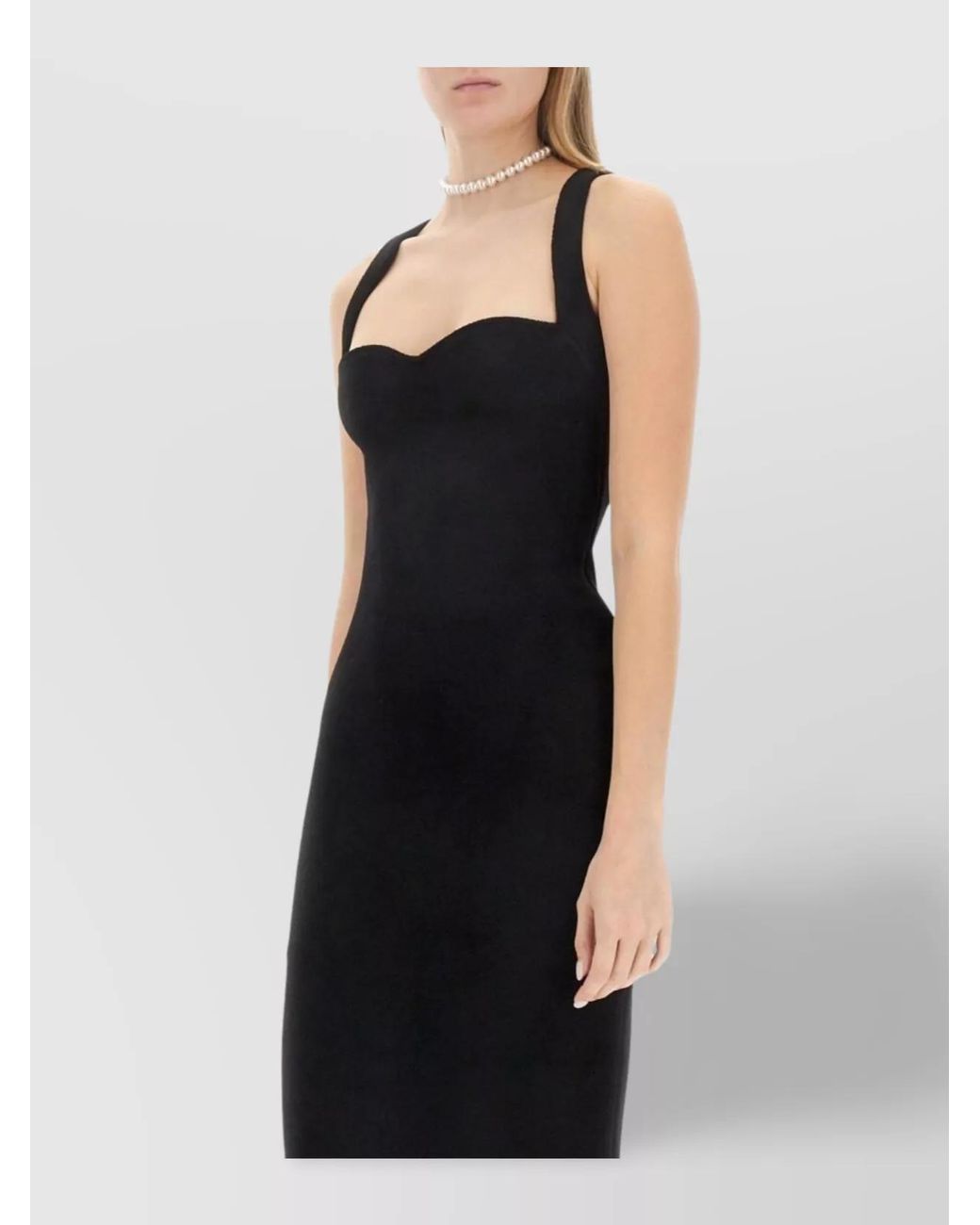Philosophy Black Slim-Fit Midi Dress