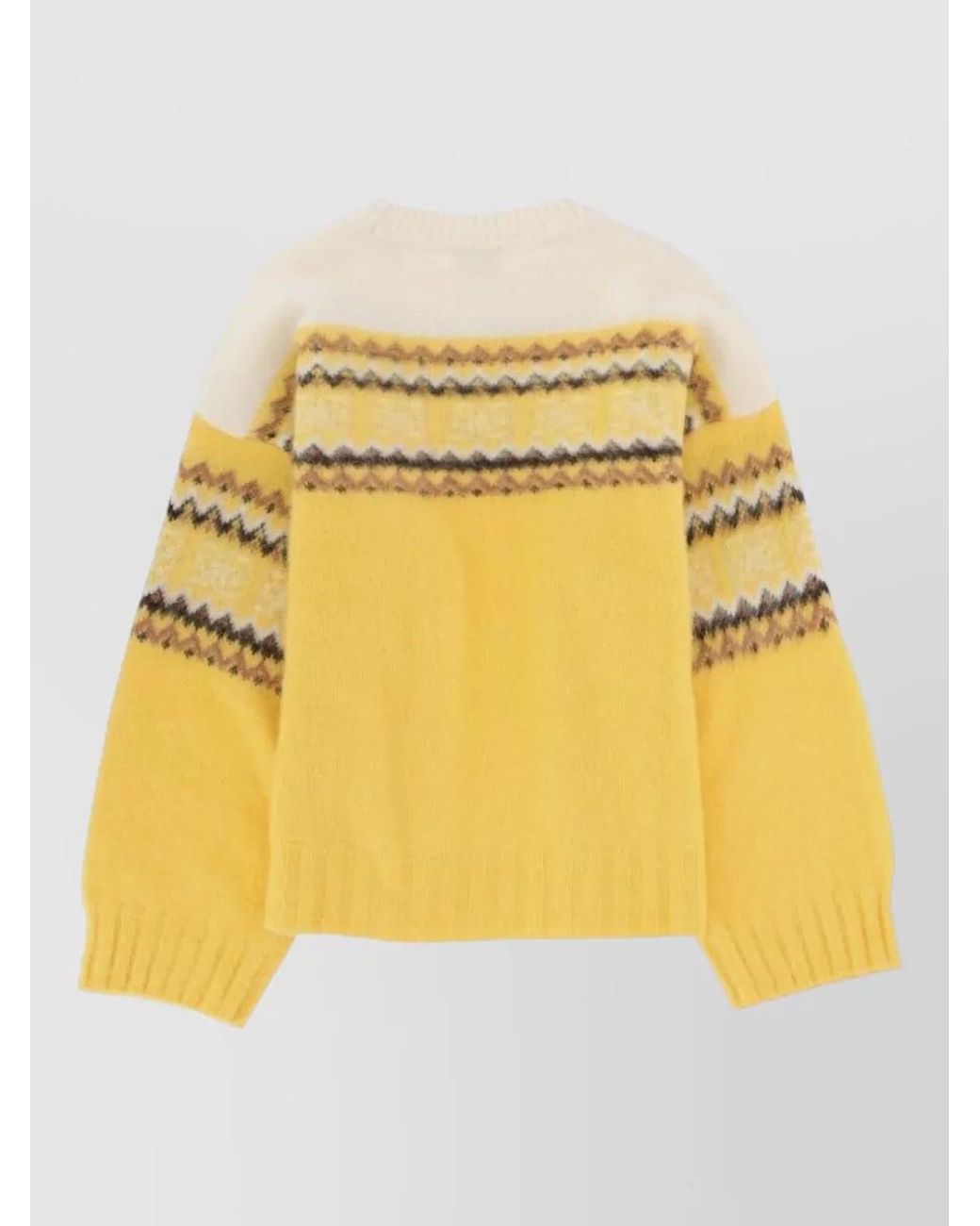 Ganni Yellow Alpaca Wool Relaxed-Fit Jumper