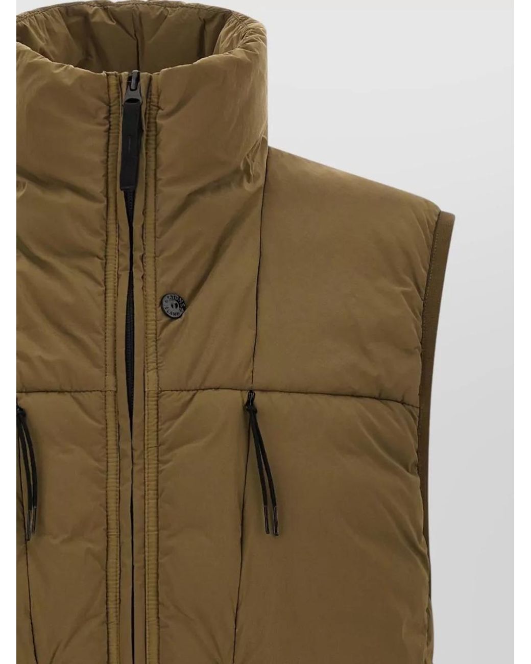 Stone Island Green Down Stand Collar Vest for men