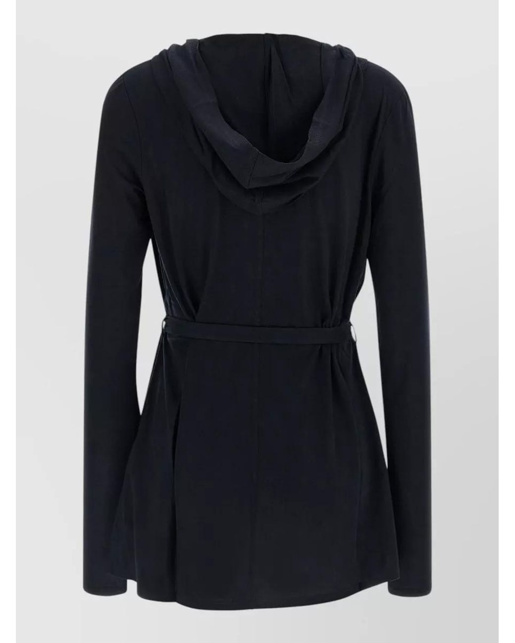 Max Mara Blue Silk Hooded Long-Sleeve Belted Cardigan