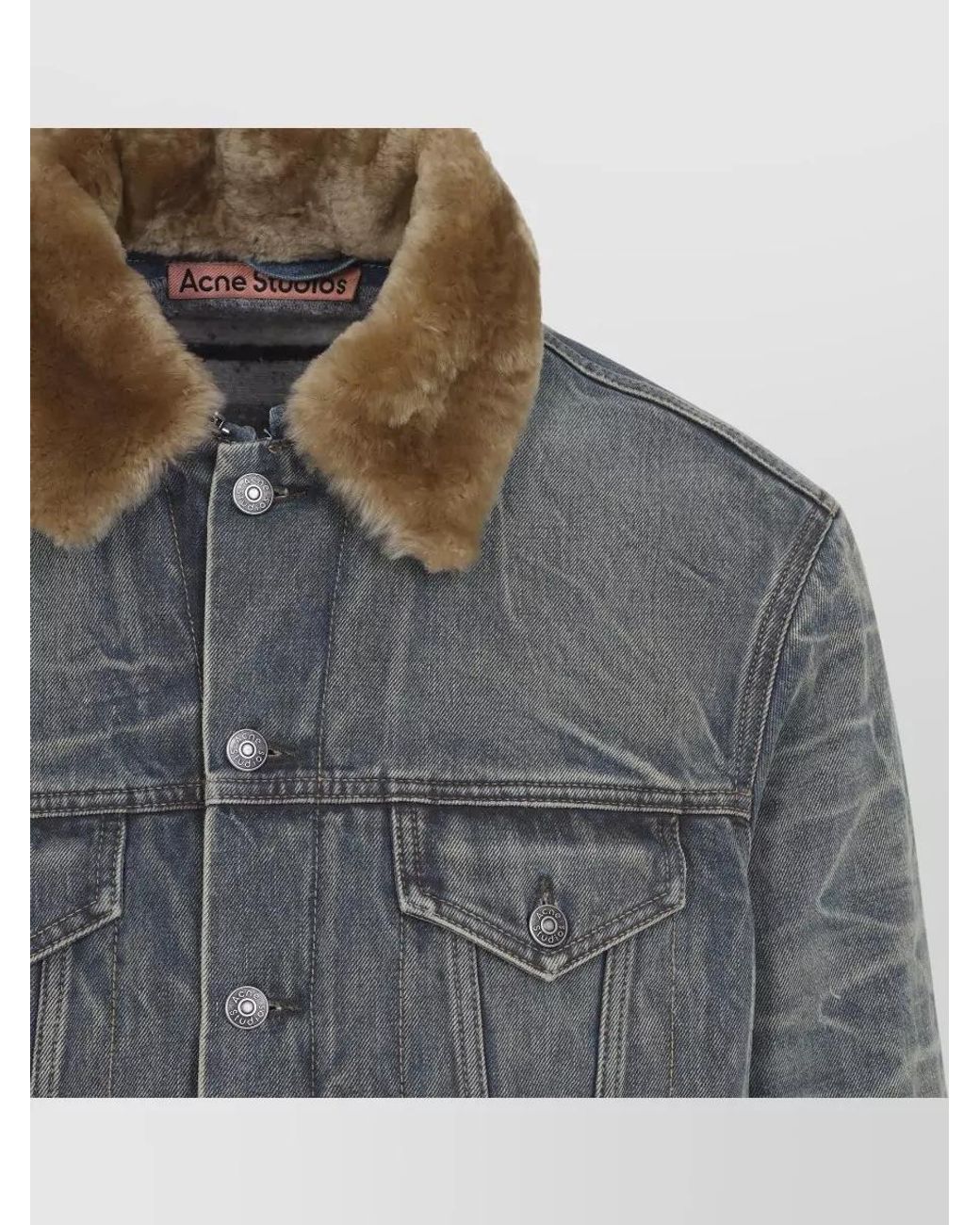 Acne Gray Denim Single Breasted Coat for men
