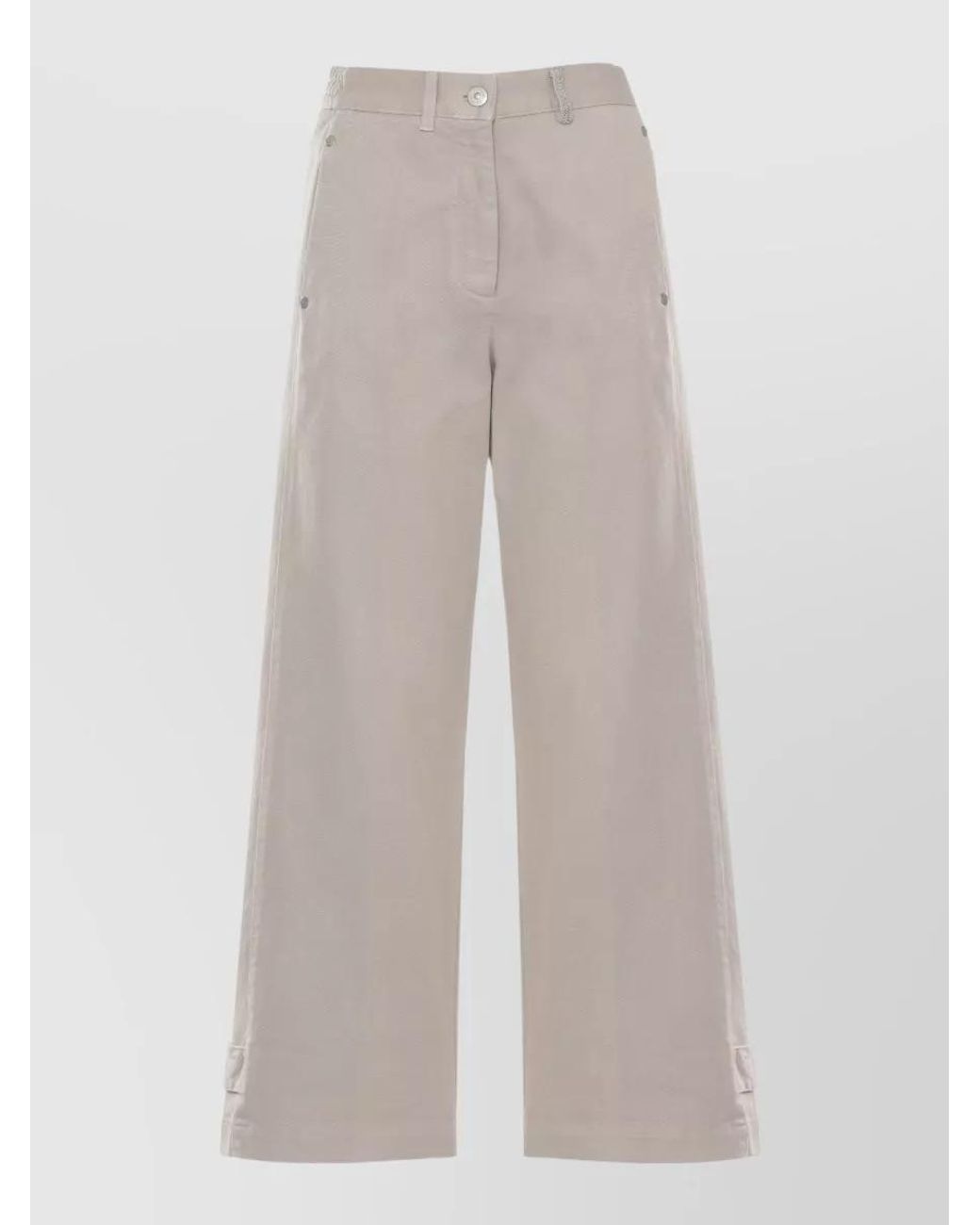 Panicale White Cotton Straight-Leg Trousers