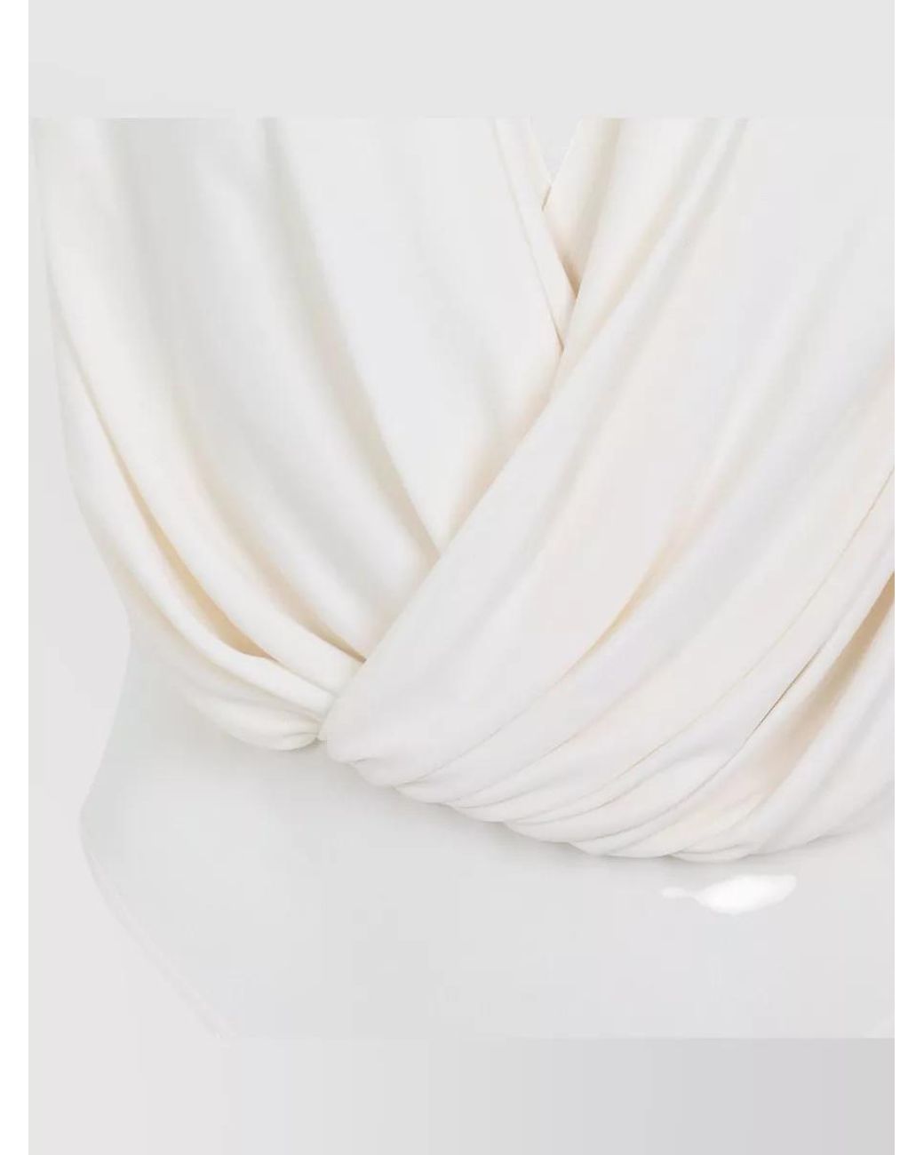 Alaïa White Viscose Draped Hooded Sleeveless V-Neck Bodysuit
