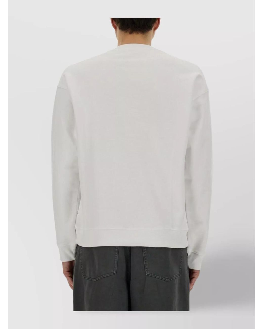 Moschino White Regular-Fit Cotton Sweatshirt for men