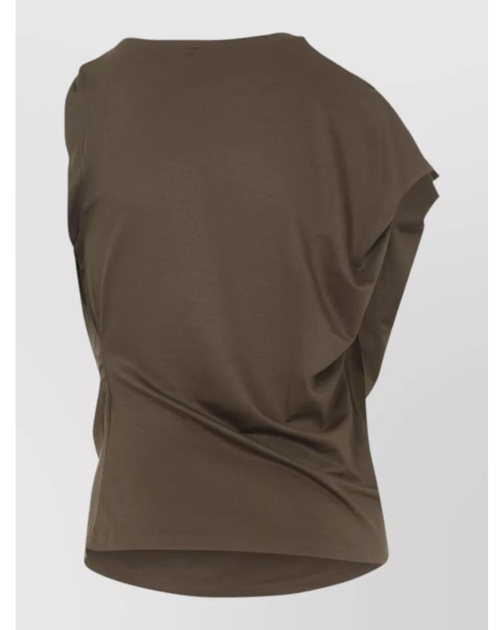 Jacquemus Green Silk Blend Draped Asymmetric Sleeveless Top