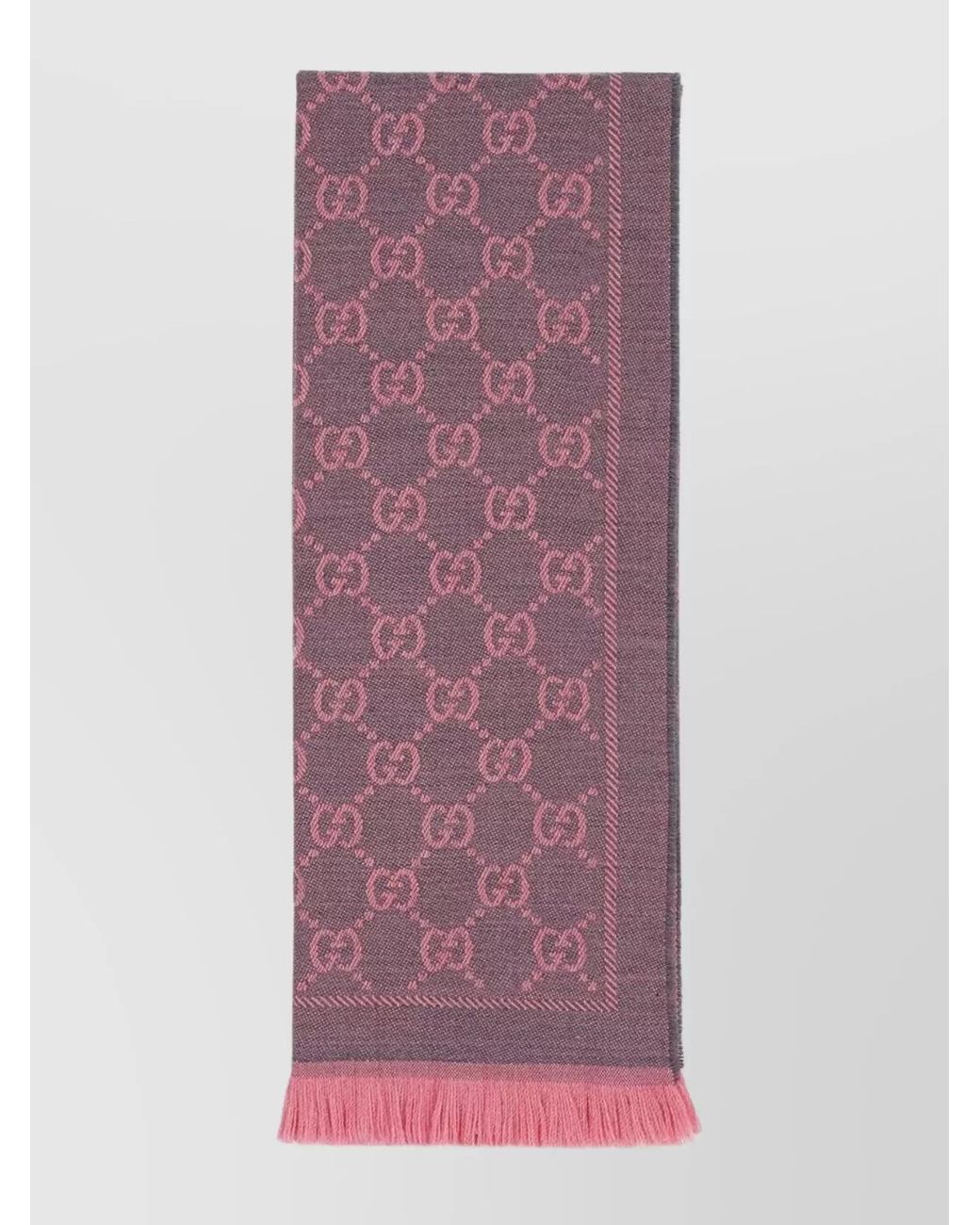 Gucci Purple Gg Wool Scarf