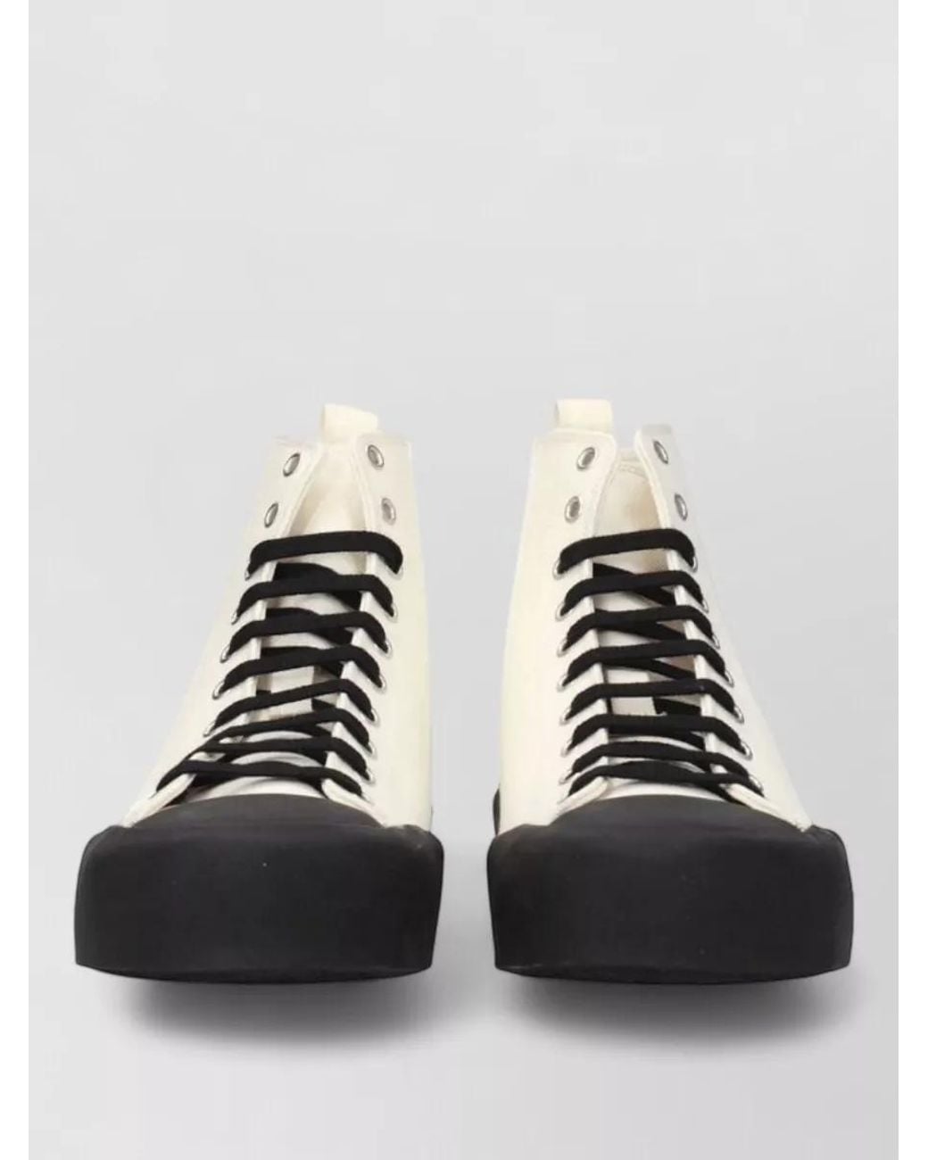 Jil Sander Black Cotton High-Top Sneakers for men