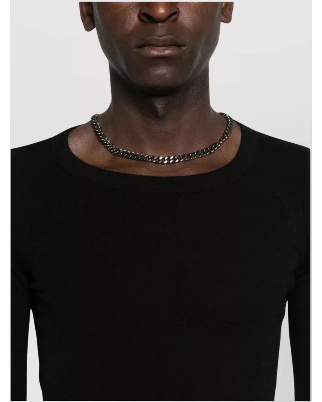 Rick Owens Black Ribbed Long-Sleeve Crewneck Sweater for men