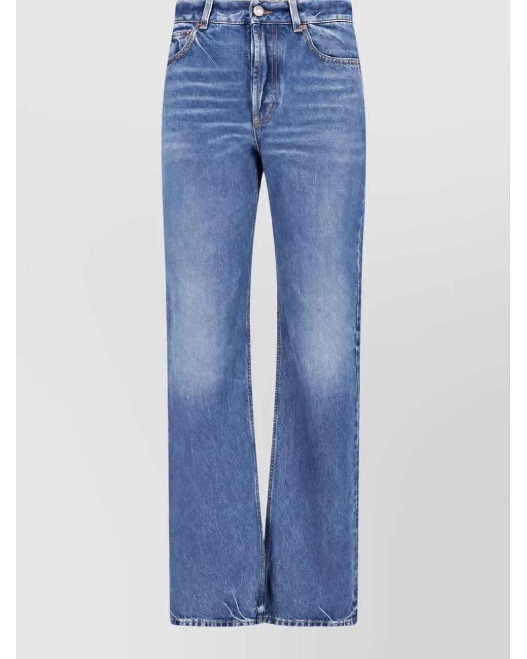 Saint Laurent Blue Straight-Leg Denim Jeans