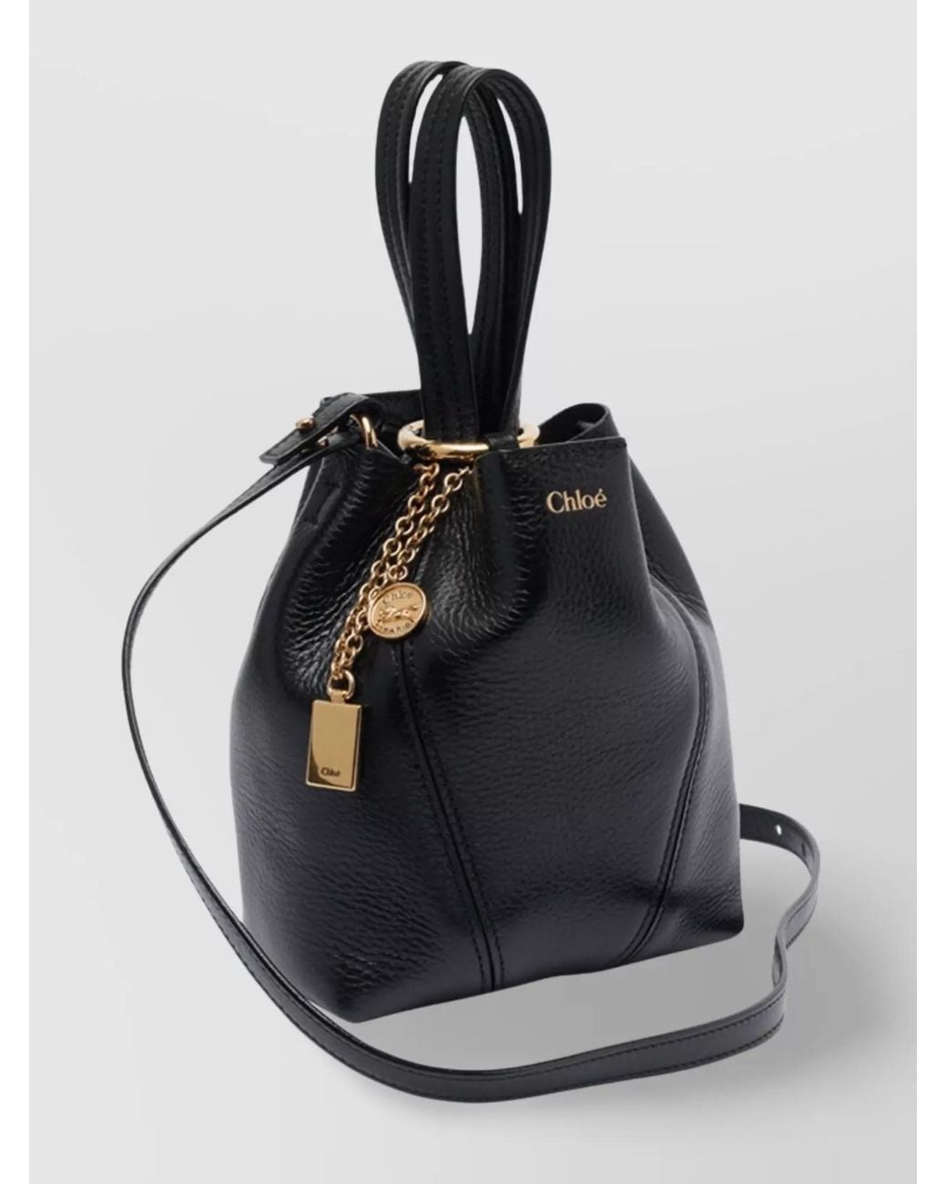 Chloé Black Spin Leather Shoulder Bag