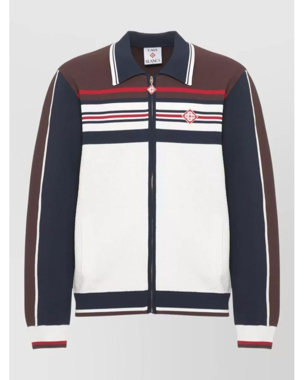 Casablanca Blue Ribbed Logo-Jacquard Lightweight Jacket for men