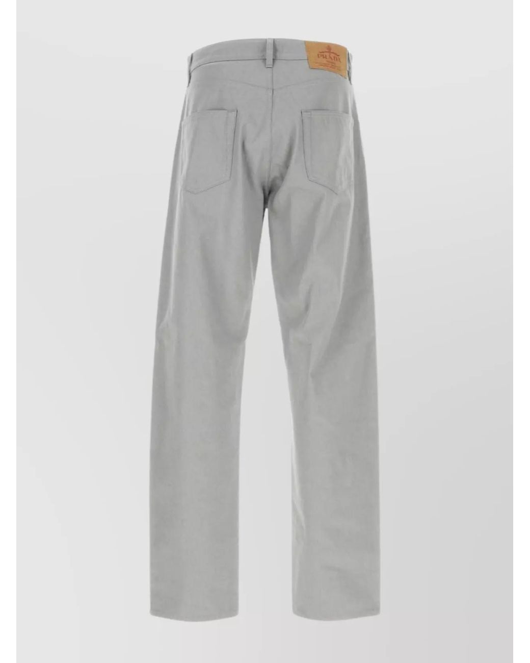 Prada Gray Denim Straight-Leg Trousers for men
