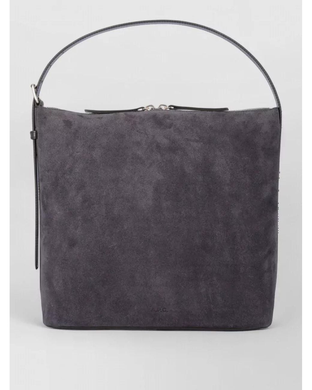 A.P.C. Gray Vera Leather Shoulder Bag