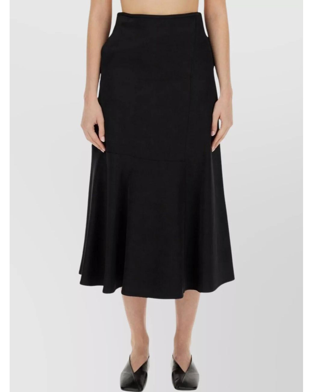 Jil Sander Black Silk Blend Regular-Fit A-Line Skirt