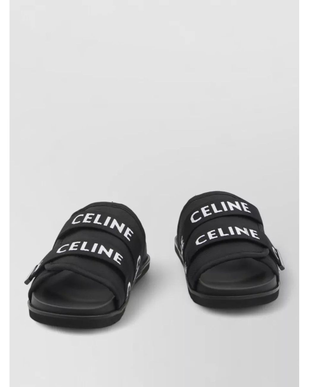 Céline Black Jacquard Logo Strappy Sandals for men