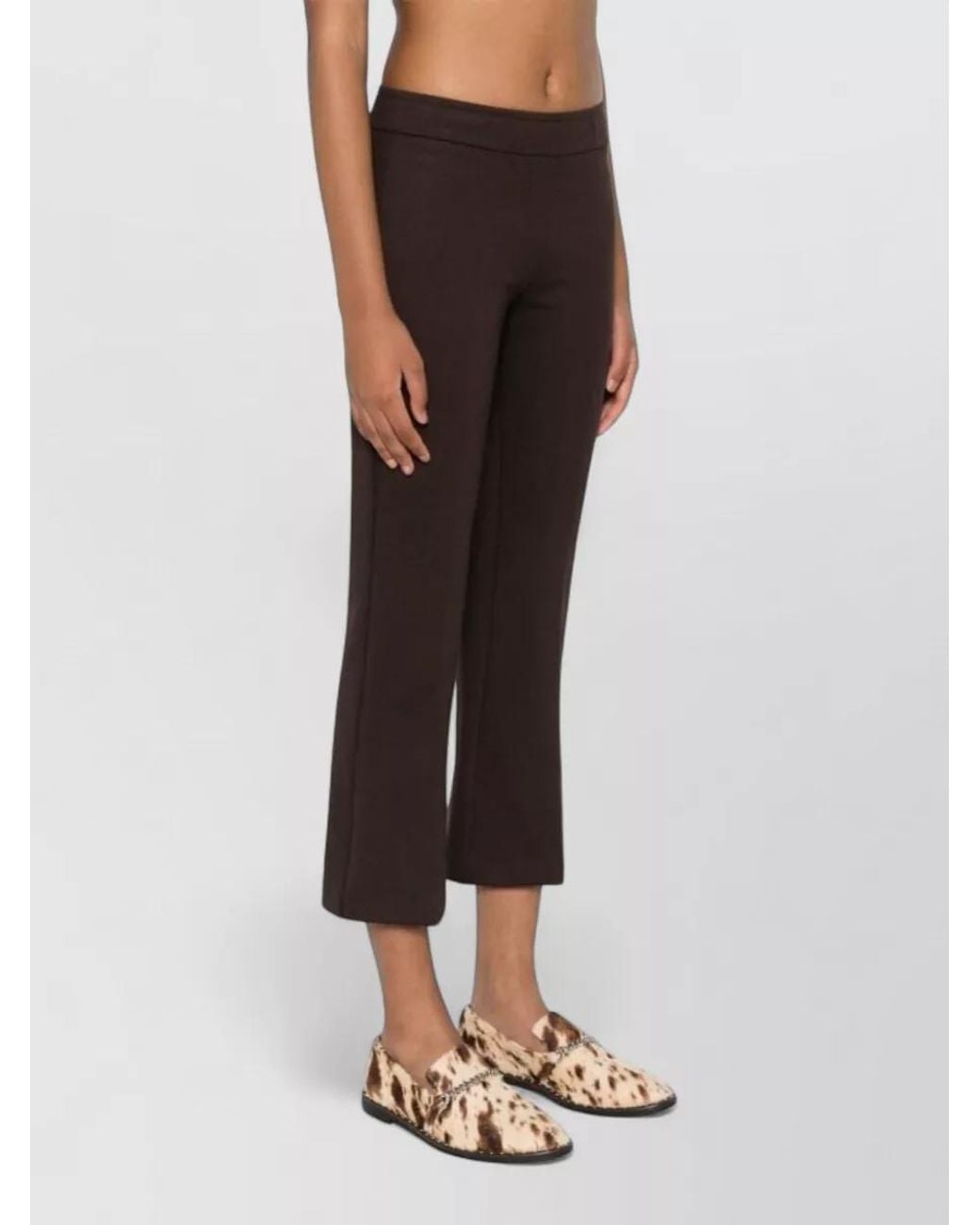 DR. HOPE Brown Cropped Flared Trousers