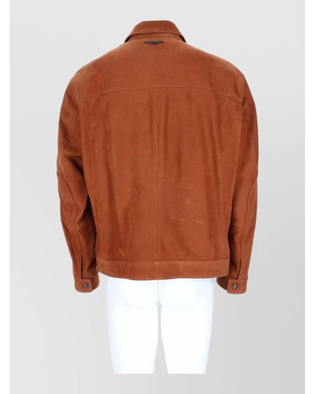 Boss Brown Leather Coat for men